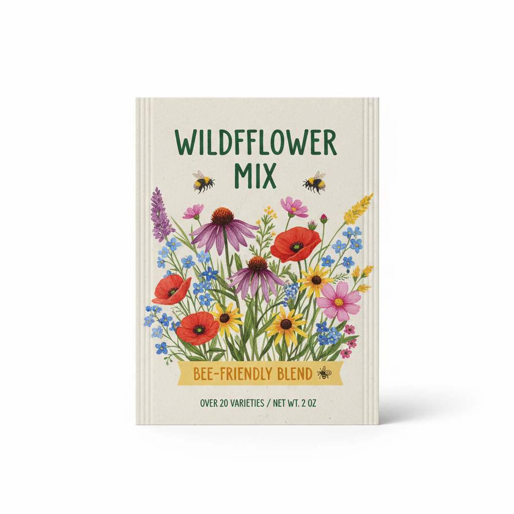 Wildflower mix seed packet product shot