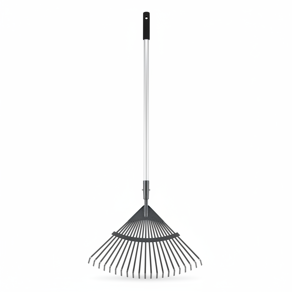Garden leaf rake product shot on white background